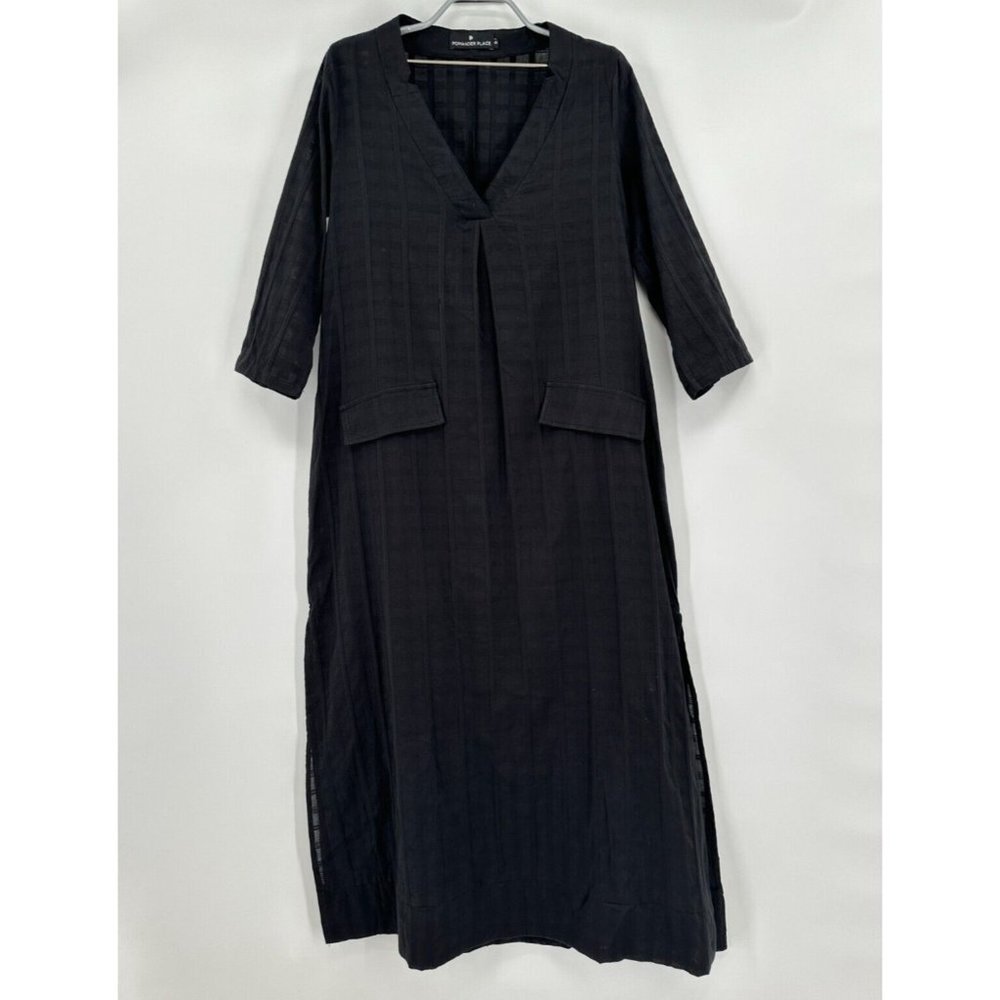 Pomander Place by Tuckernuck Black Carolina Caftan Dress Maxi Swim Cover-Up XS